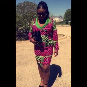 African print suit dress
